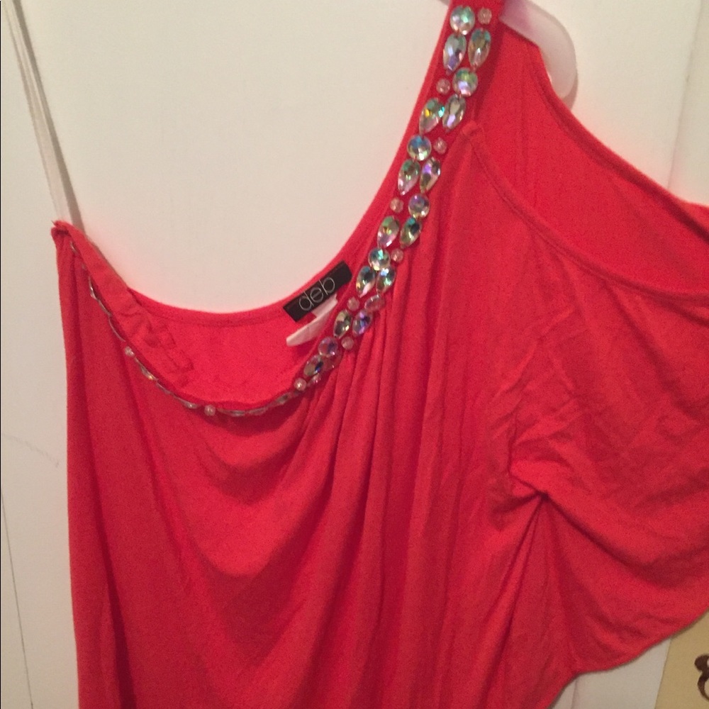 Ladies xl coral cold shoulder top